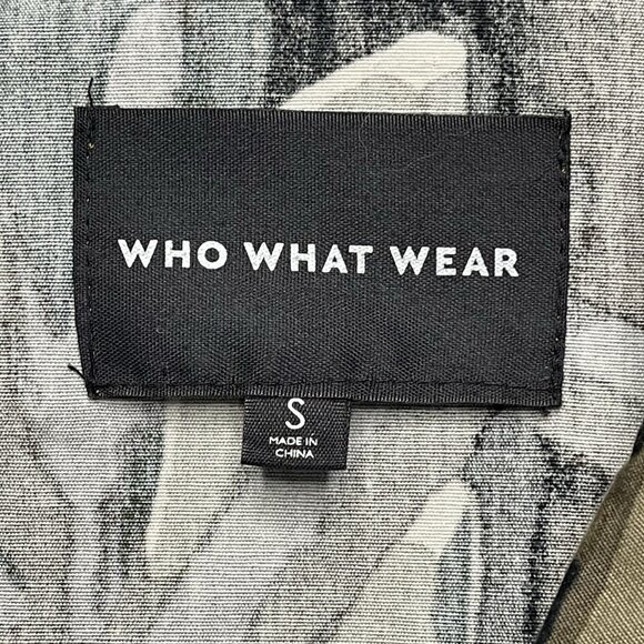 Who What Wear Green Leaf Camo Shirt Jacket Women's Size Small Lightweight - Picture 2 of 9